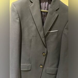 Ted Baker mid blue blazer sports jacket. Subtle built in purple pocket square.